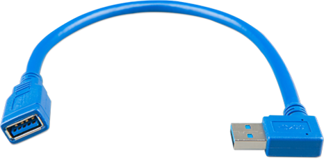 USB extension cable 0,3 m one side right angle